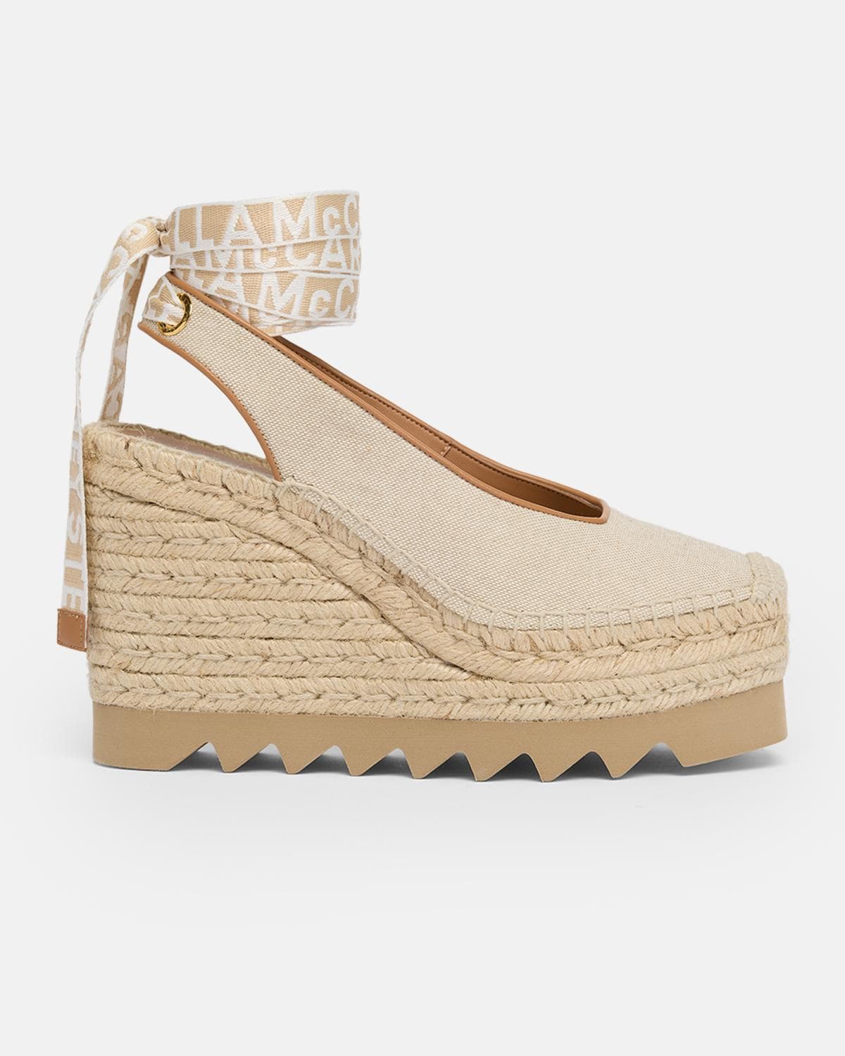 Stella McCartney 130mm Gaia Ankle-Tie Wedge Espadrilles