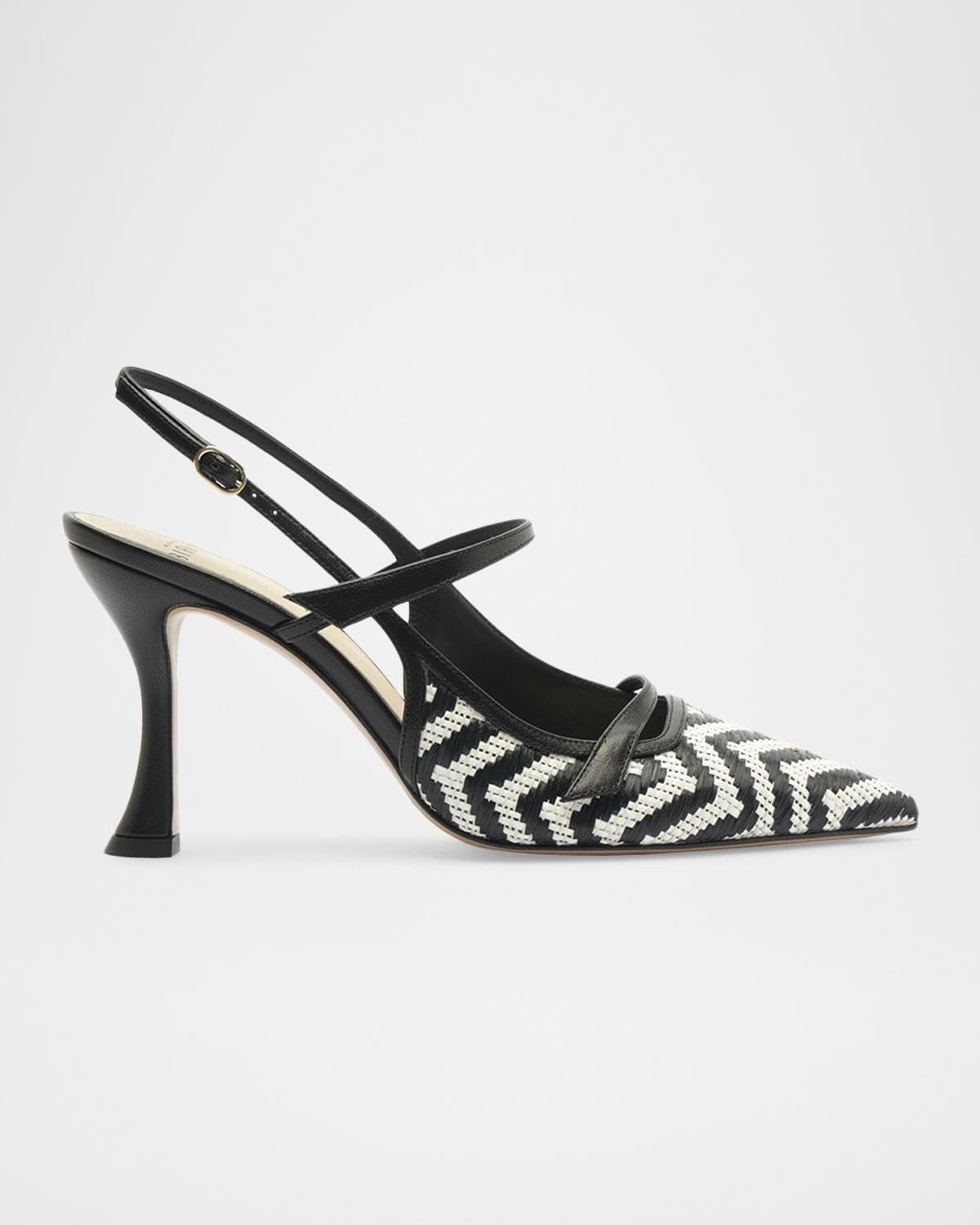 Alexandre Birman 85mm Tita Zig-Zag Raffia Slingback Pumps