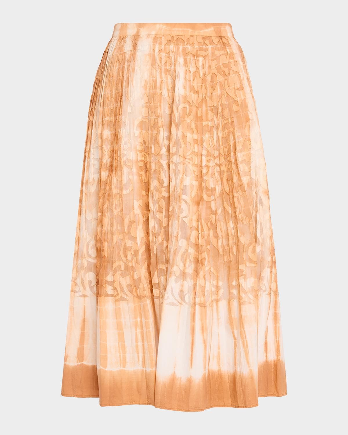 Kobi Halperin Andie Pleated Shibori-Print Burnout Midi Skirt