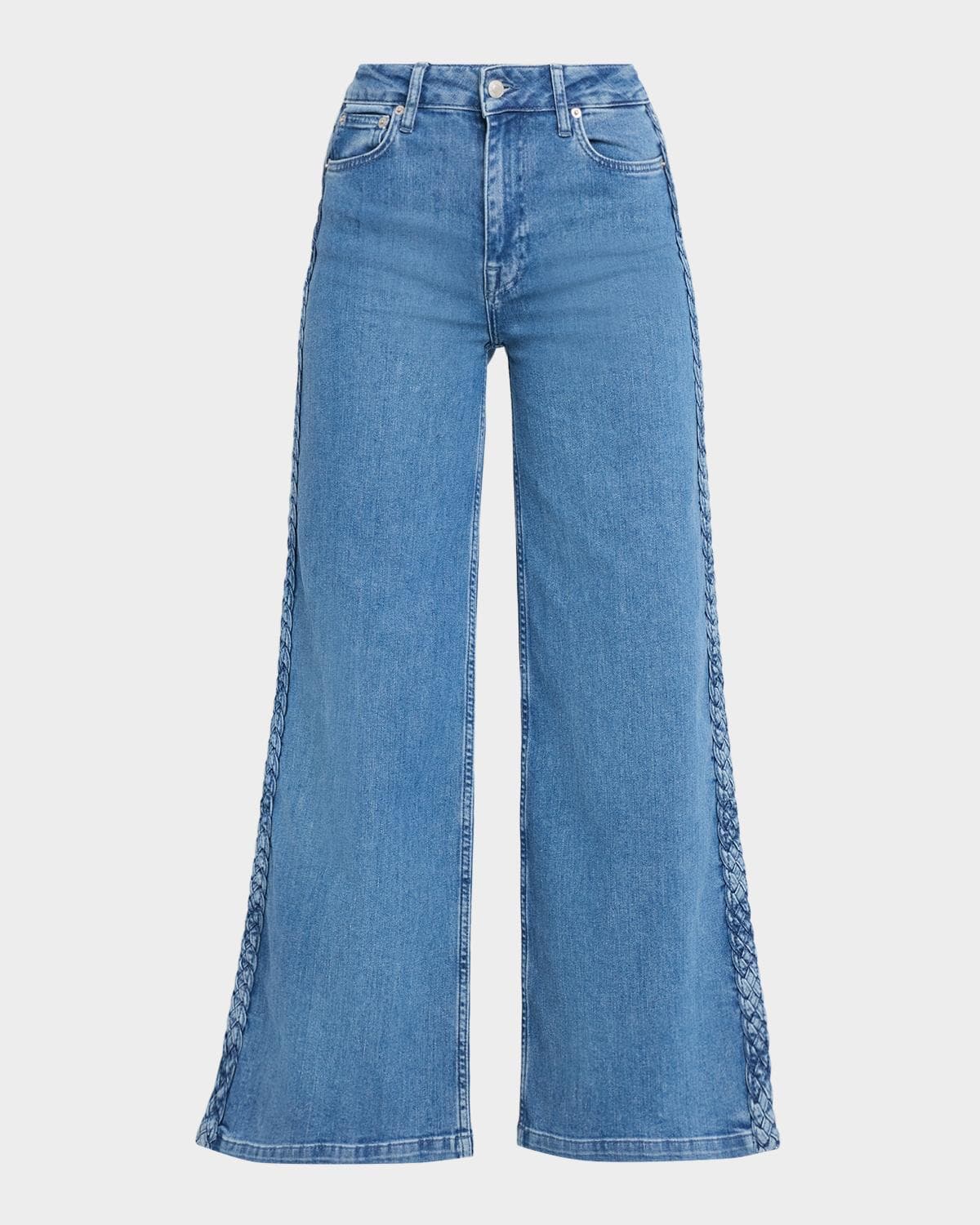 SIMKHAI Booker Braided Wide-Leg Jeans