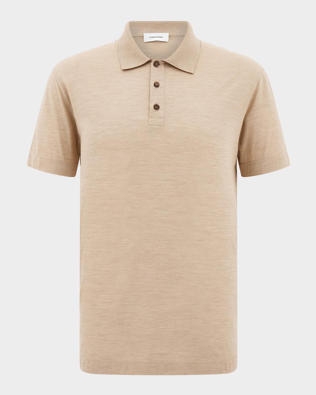FERRAGAMO Men's Silk Jersey Polo Shirt