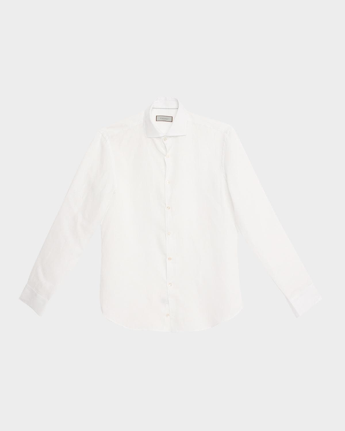 Canali Men's Linen Solid Sport Shirt