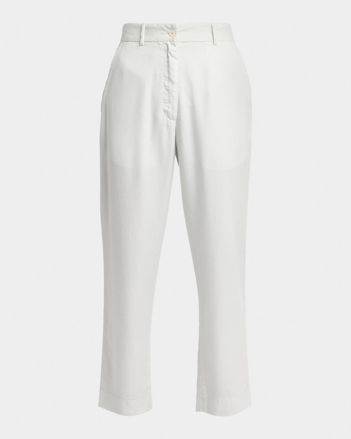 The Row Karsten Cotton Straight-Leg Ankle Pants