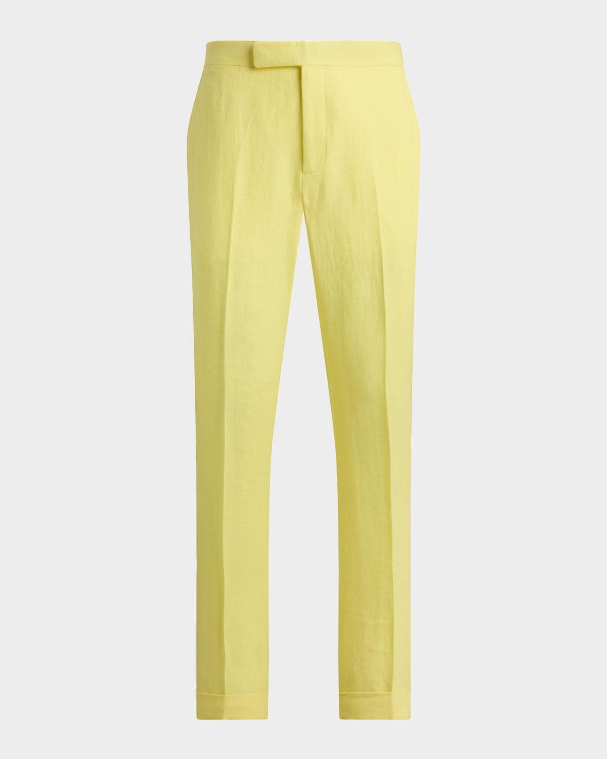 Polo Ralph Lauren Men's Linen Flat-Front Suit Trousers