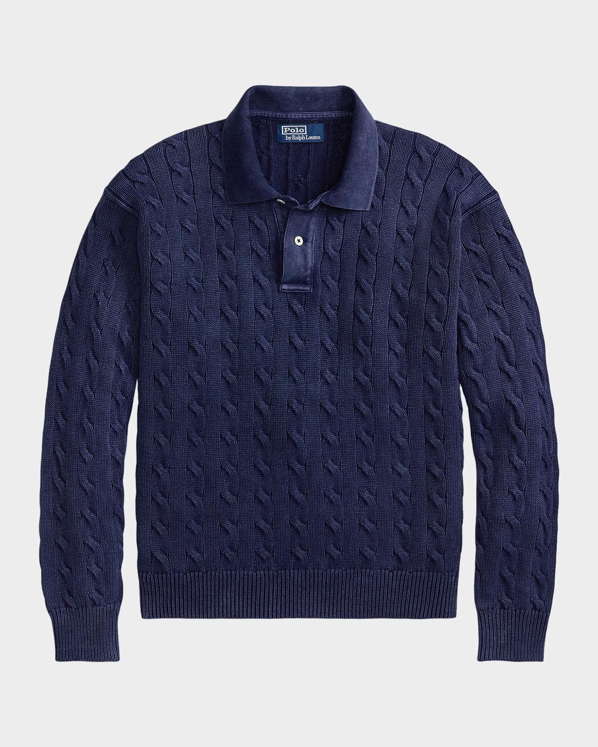 Polo Ralph Lauren Men's Relaxed Fit Cable-Knit Cotton Polo Sweater