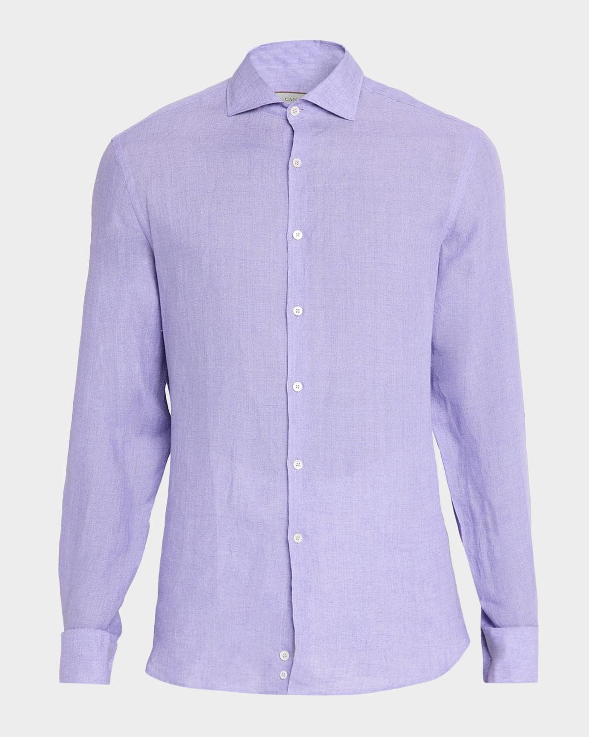 Canali Men's Solid Linen Sport Shirt