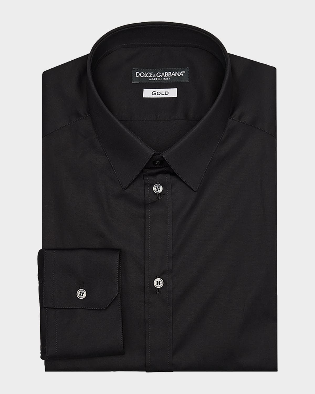Dolce & Gabbana Men's Stretch-Cotton Point Collar Button-Front Shirt