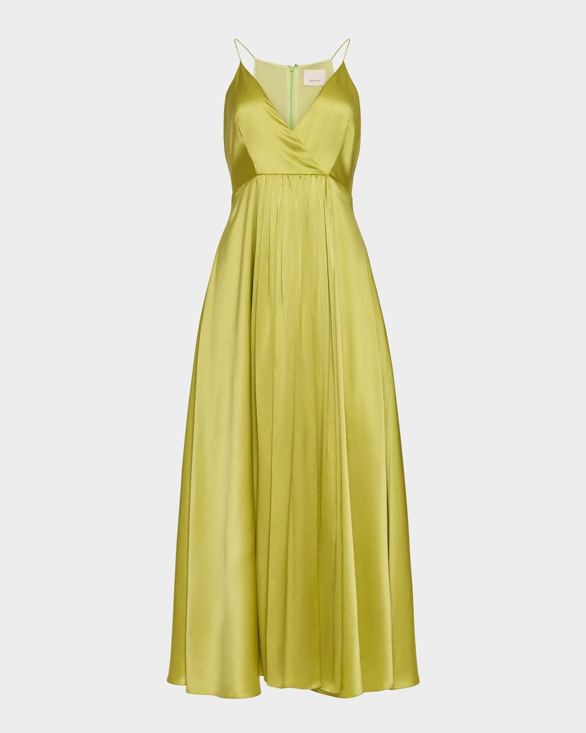 Cinq à Sept Galina Sleeveless Pleated Satin Midi Dress