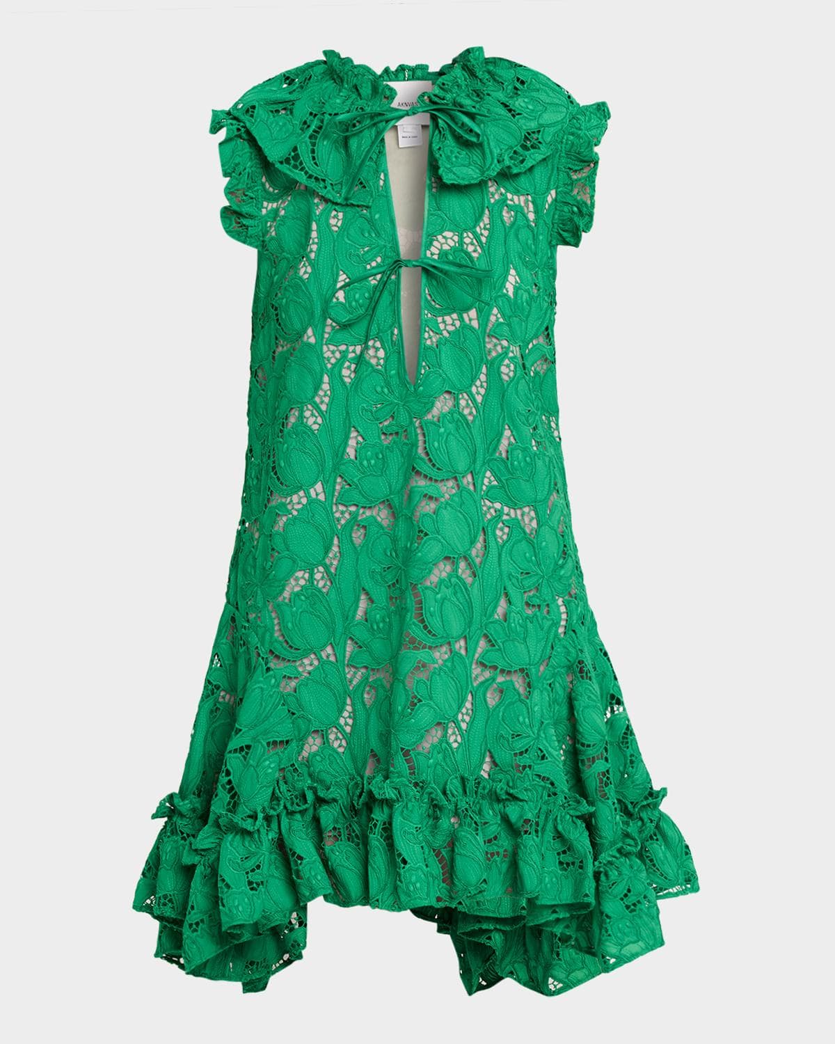 AKNVAS Nora Guipure Lace Mini Dress