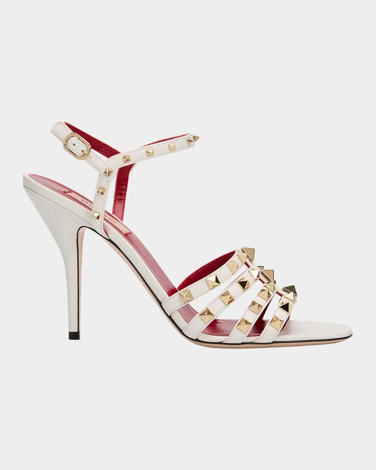 Valentino Garavani 100mm Rockstud Leather Ankle-Strap Sandals