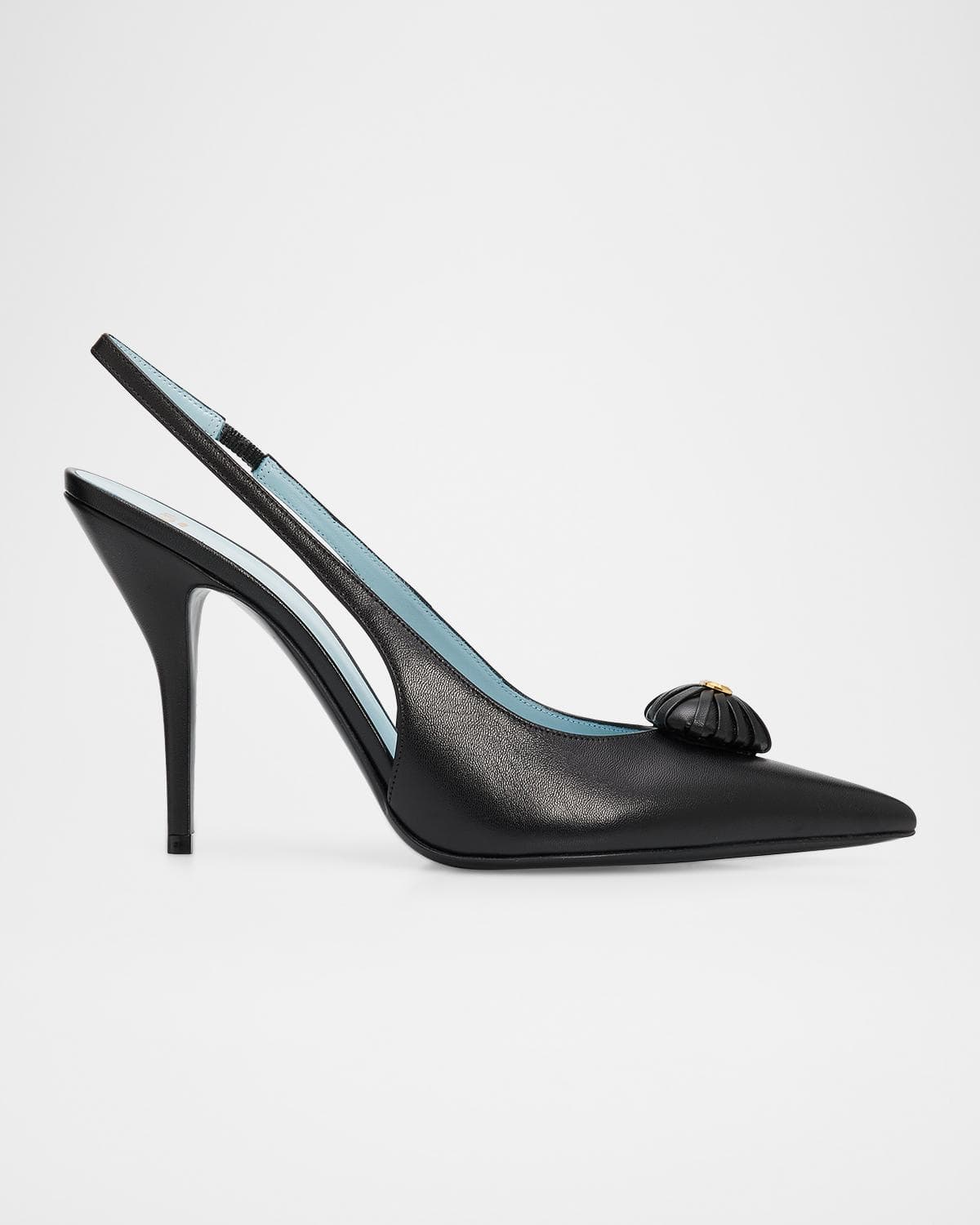 Valentino Garavani 100mm Coeur Royal Leather Slingback Pumps