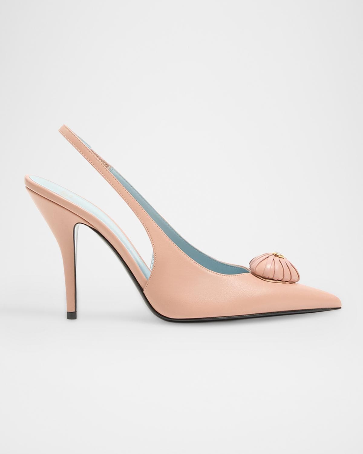 Valentino Garavani 100mm Coeur Royal Leather Slingback Pumps
