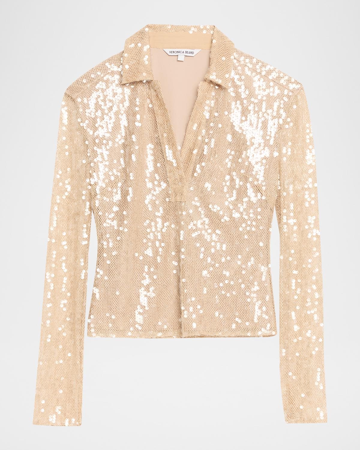 Veronica Beard Meryl Sequined Long-Sleeve Top