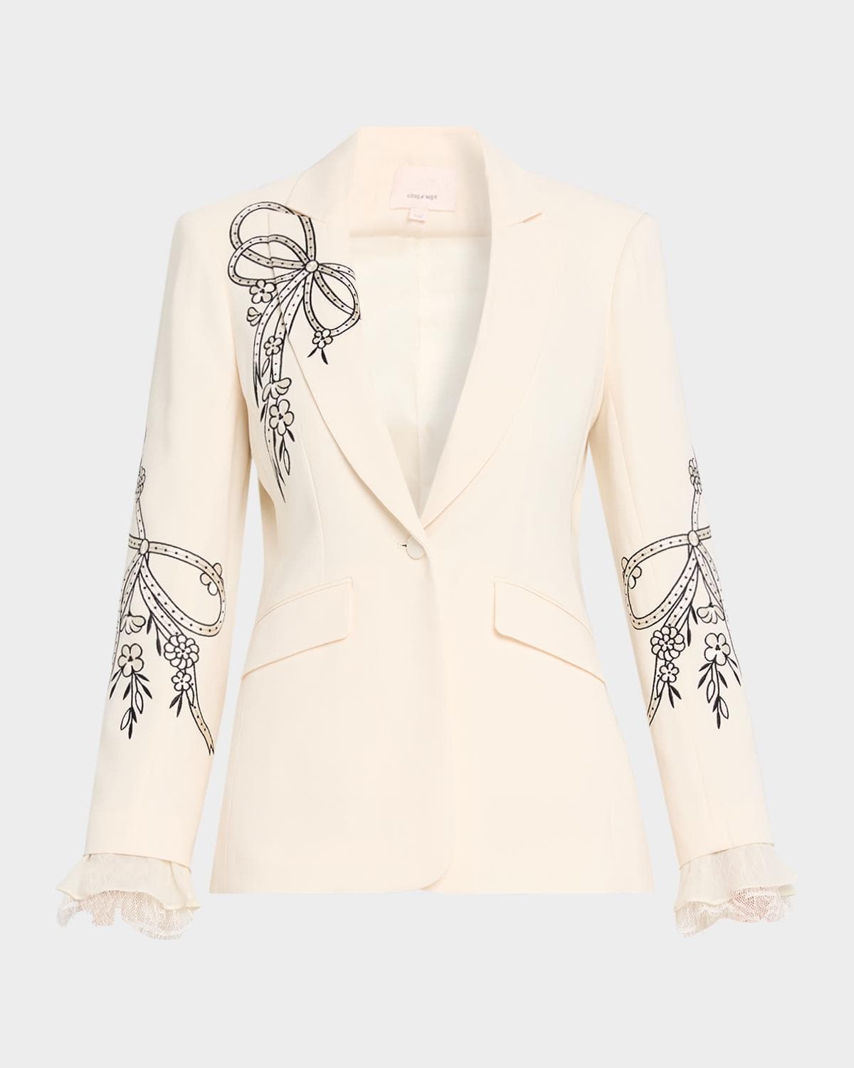 Cinq à Sept Cheyenne Embroidered Cascading Ribbon Blazer