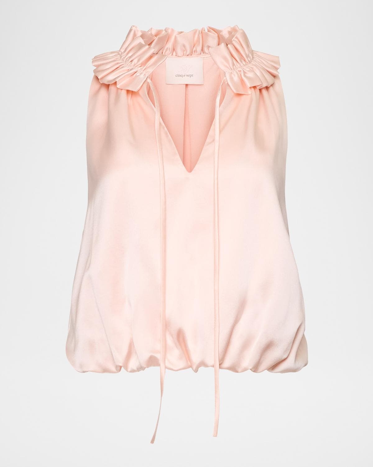 Cinq à Sept Lucianna Sleeveless Silk Bubble Blouse