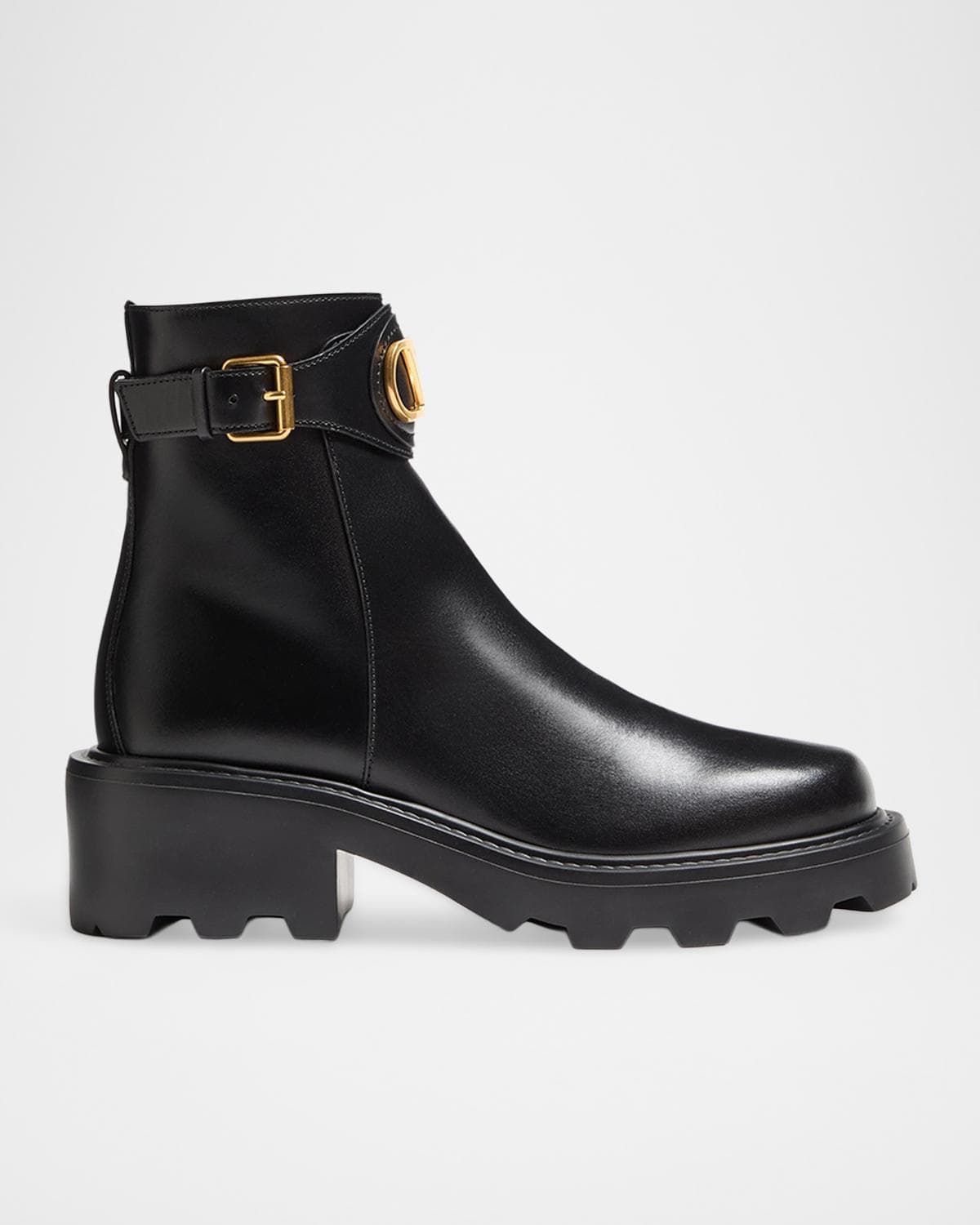 Valentino Garavani 55mm VLogo Signature Chunky Leather Ankle Boots