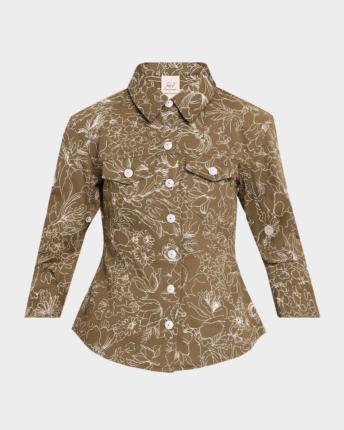Cinq à Sept Canyon Garden Doodle Scrunched Jacket
