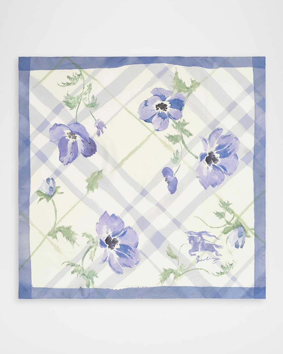 Burberry Watercolor Check Silk Scarf