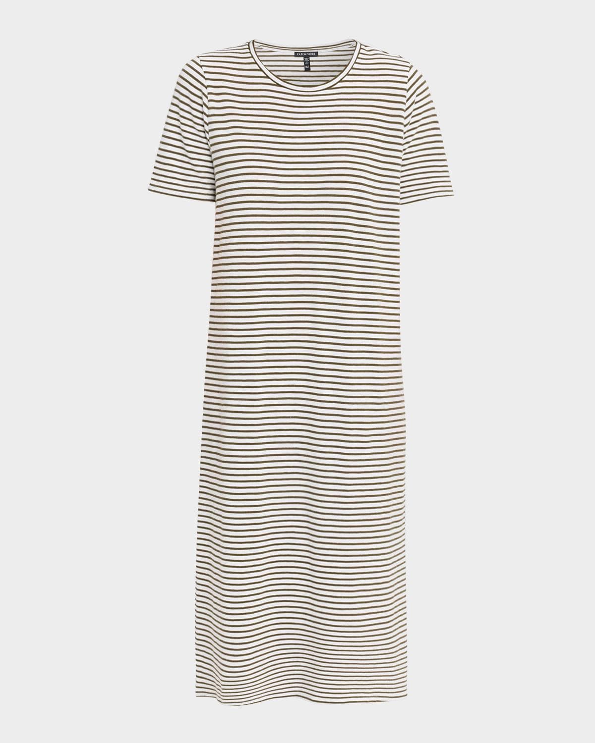 Eileen Fisher Striped Organic Cotton Knit Midi Dress