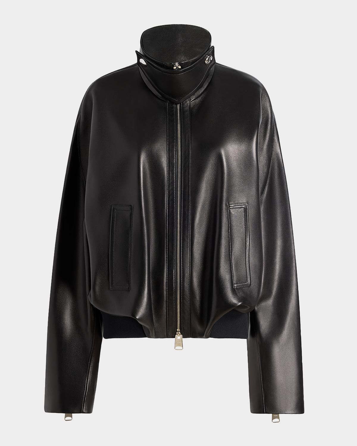 Khaite Hamett Leather Oversized Bomber Jacket · XSMALL