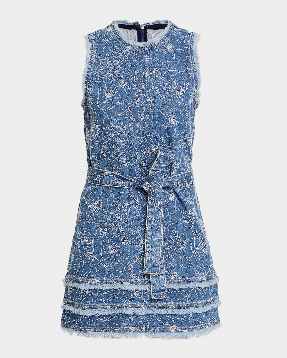 Cinq à Sept Mindie Garden Doodle Denim Mini Dress