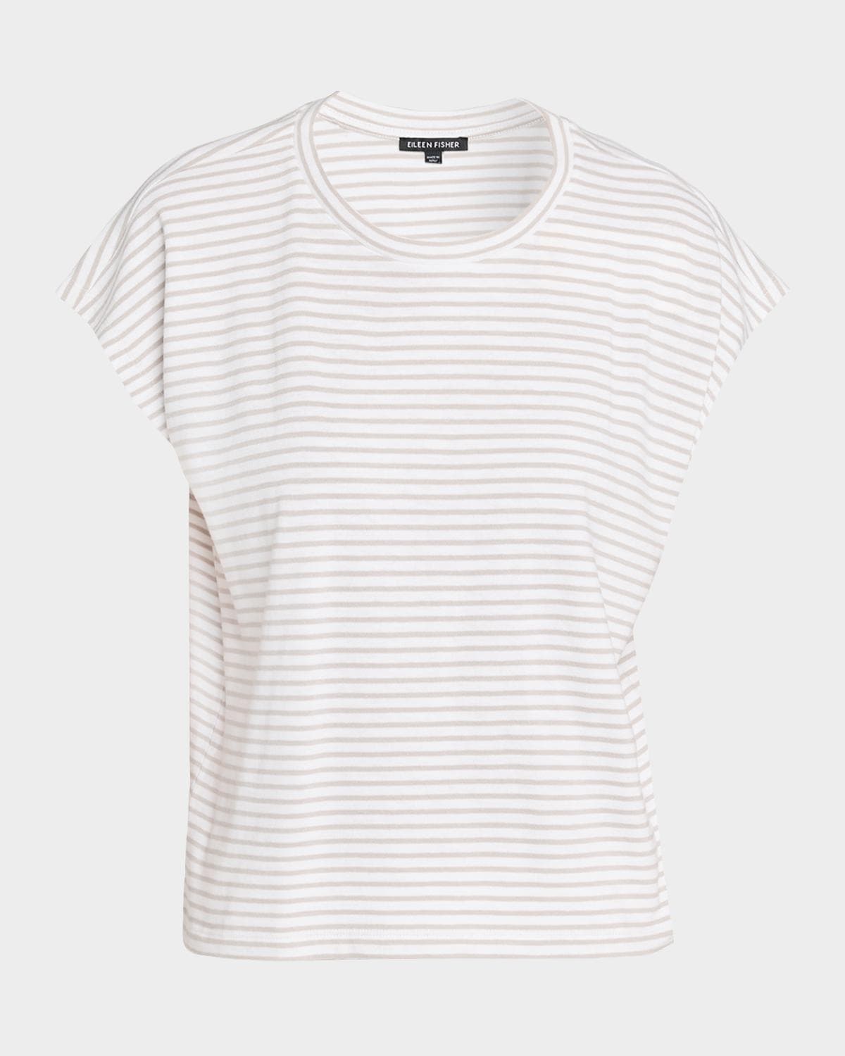 Eileen Fisher Crewneck Striped Organic Cotton Knit Top