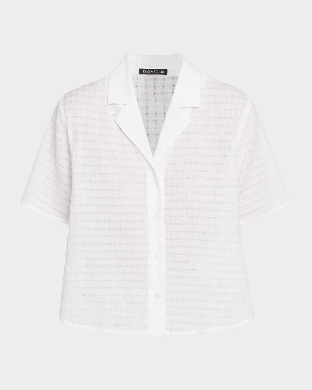 Eileen Fisher Boxy Textured Organic Cotton-Blend Shirt