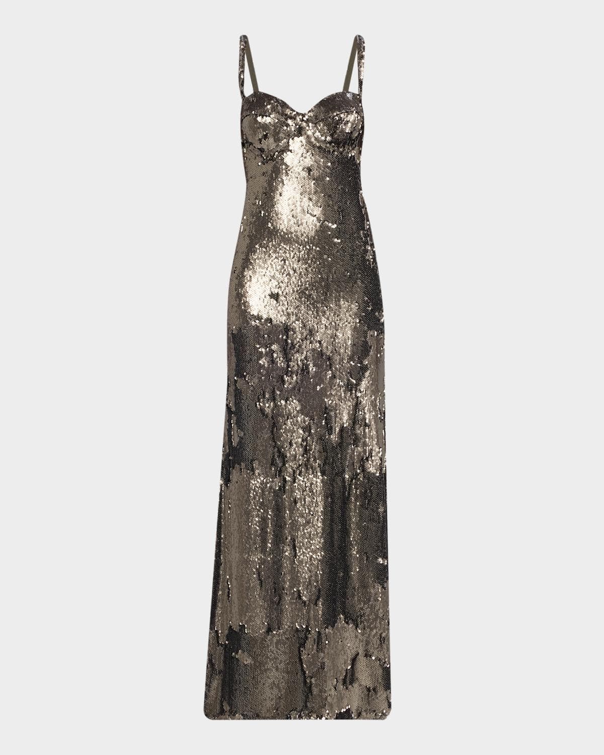 L 'AGENCE Sayla Bias-Cut Sequined Gown