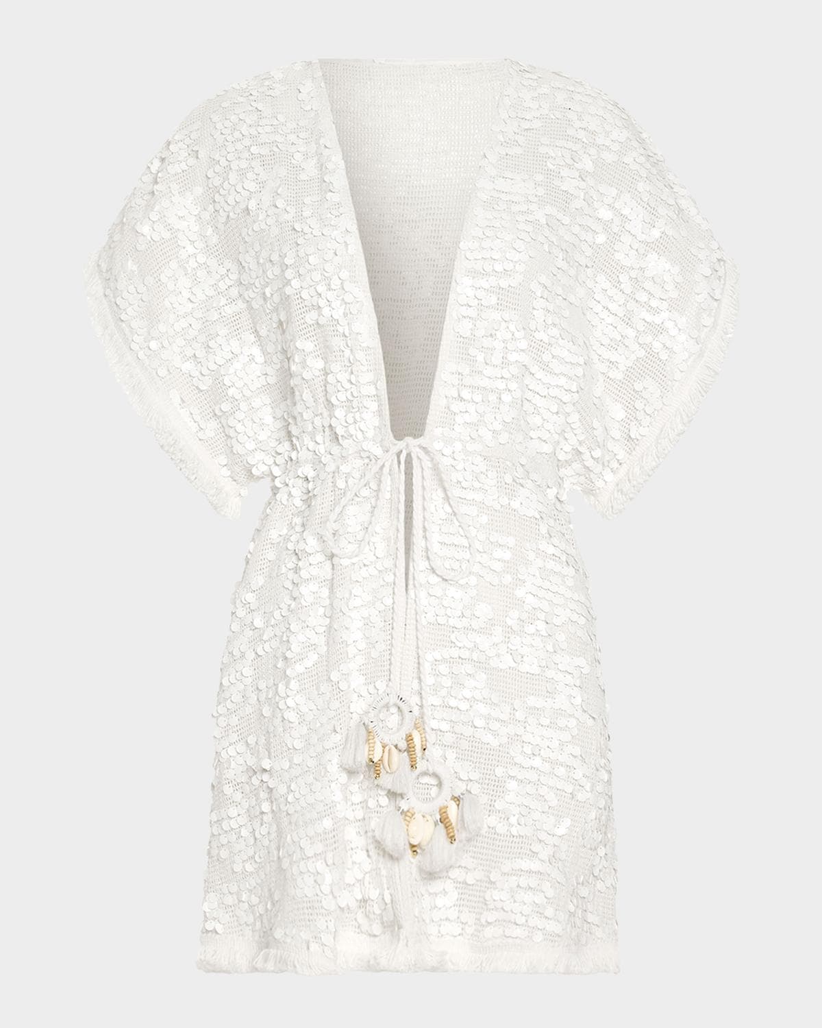Ramy Brook Laurie Paillette Coverup Mini Dress · MEDIUM