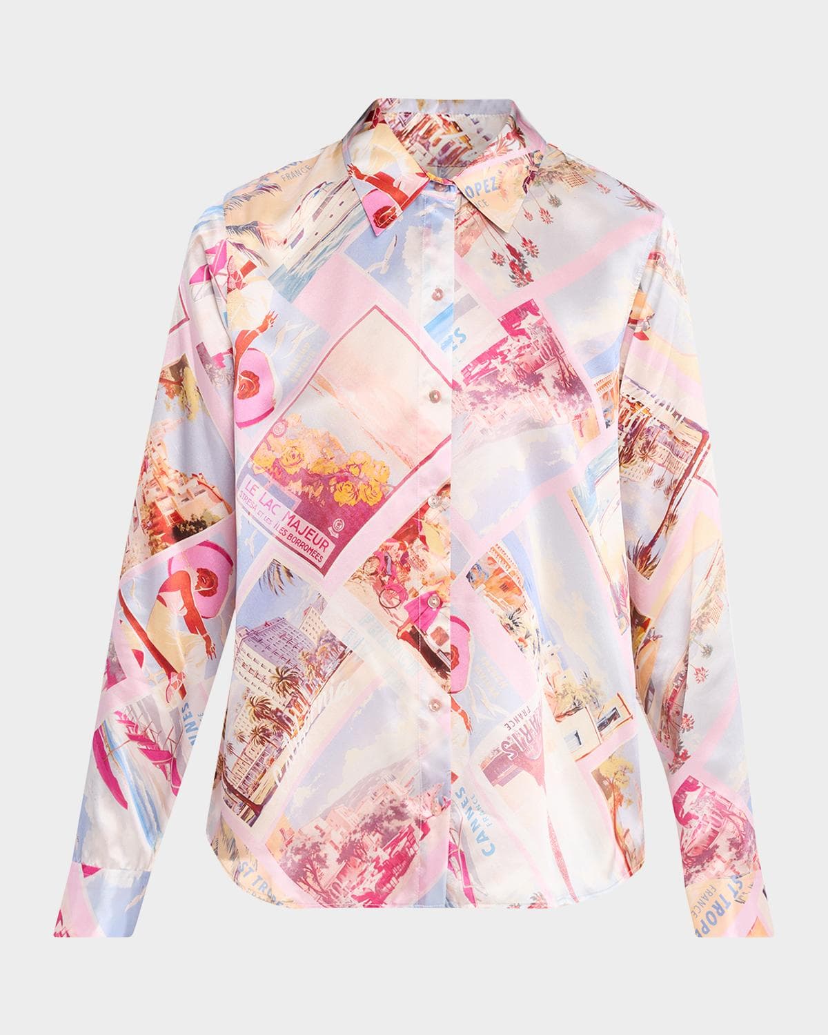 L 'AGENCE Tyler Silk Button-Front Blouse