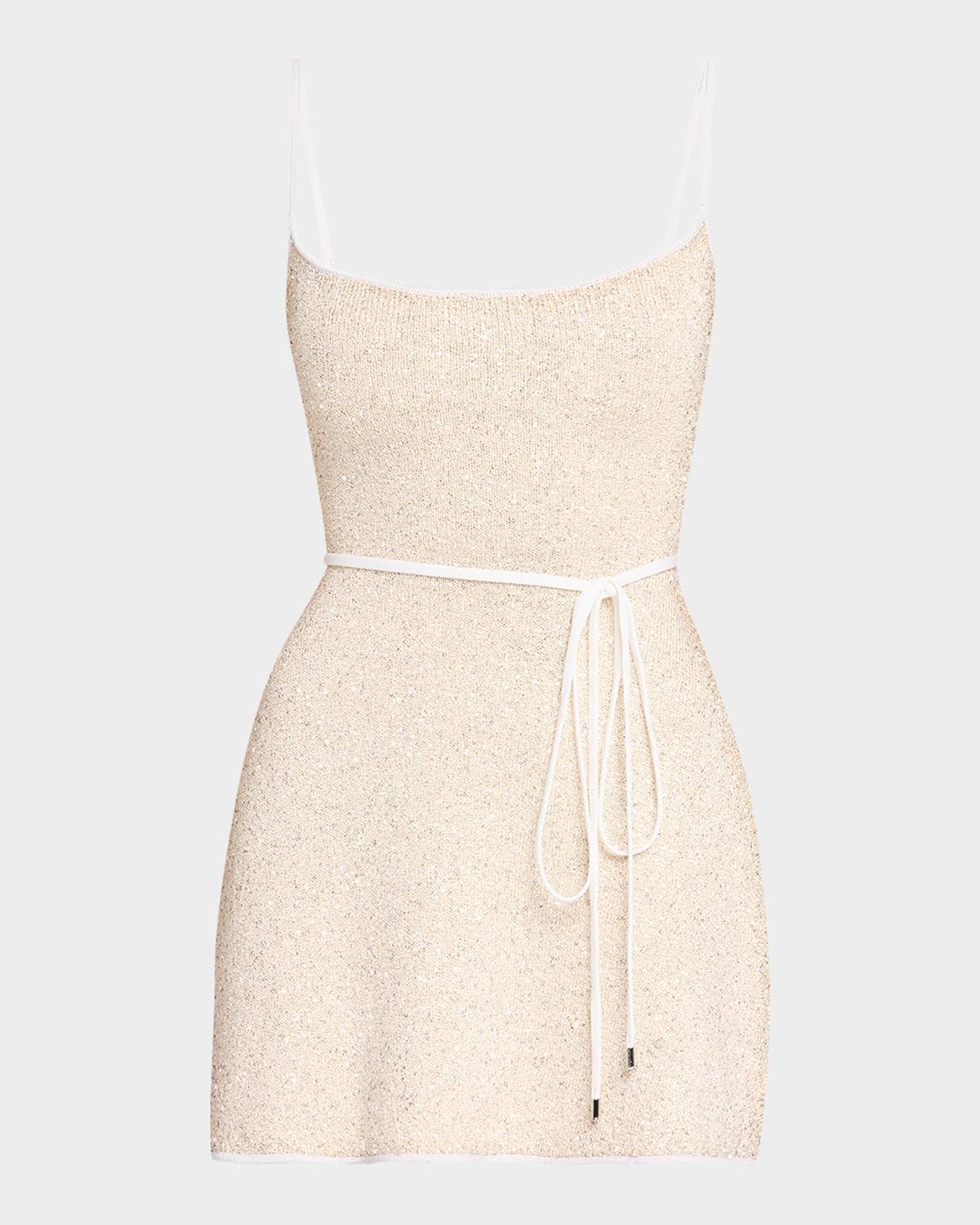 Retrofête Gisele Metallic Knit Mini Dress