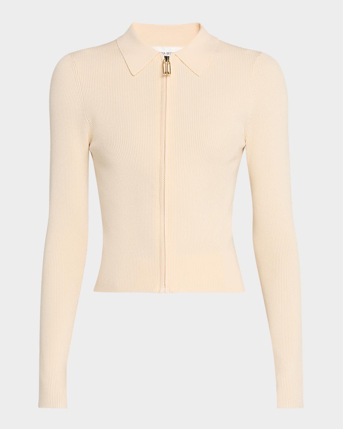 Victoria Beckham Zipped Rib Polo Top