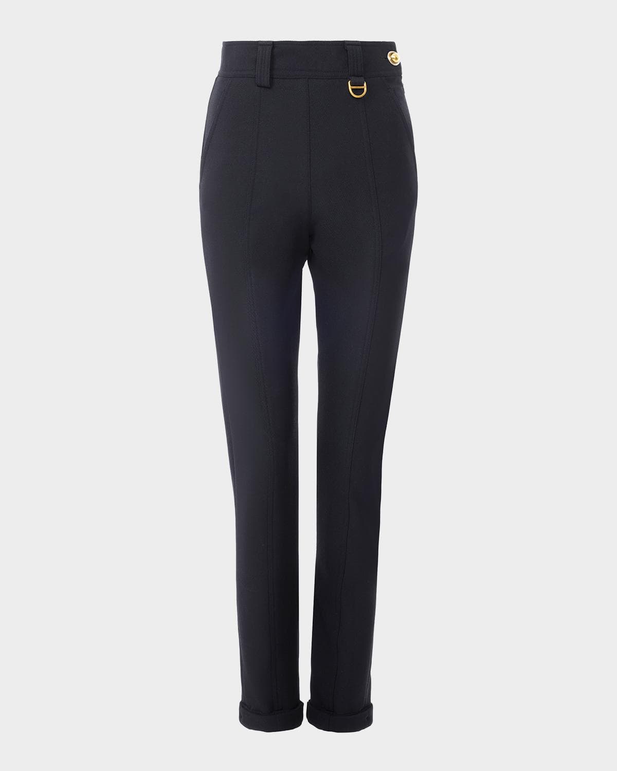 Chloe Stretch Knit High-Waisted Fitted Trousers