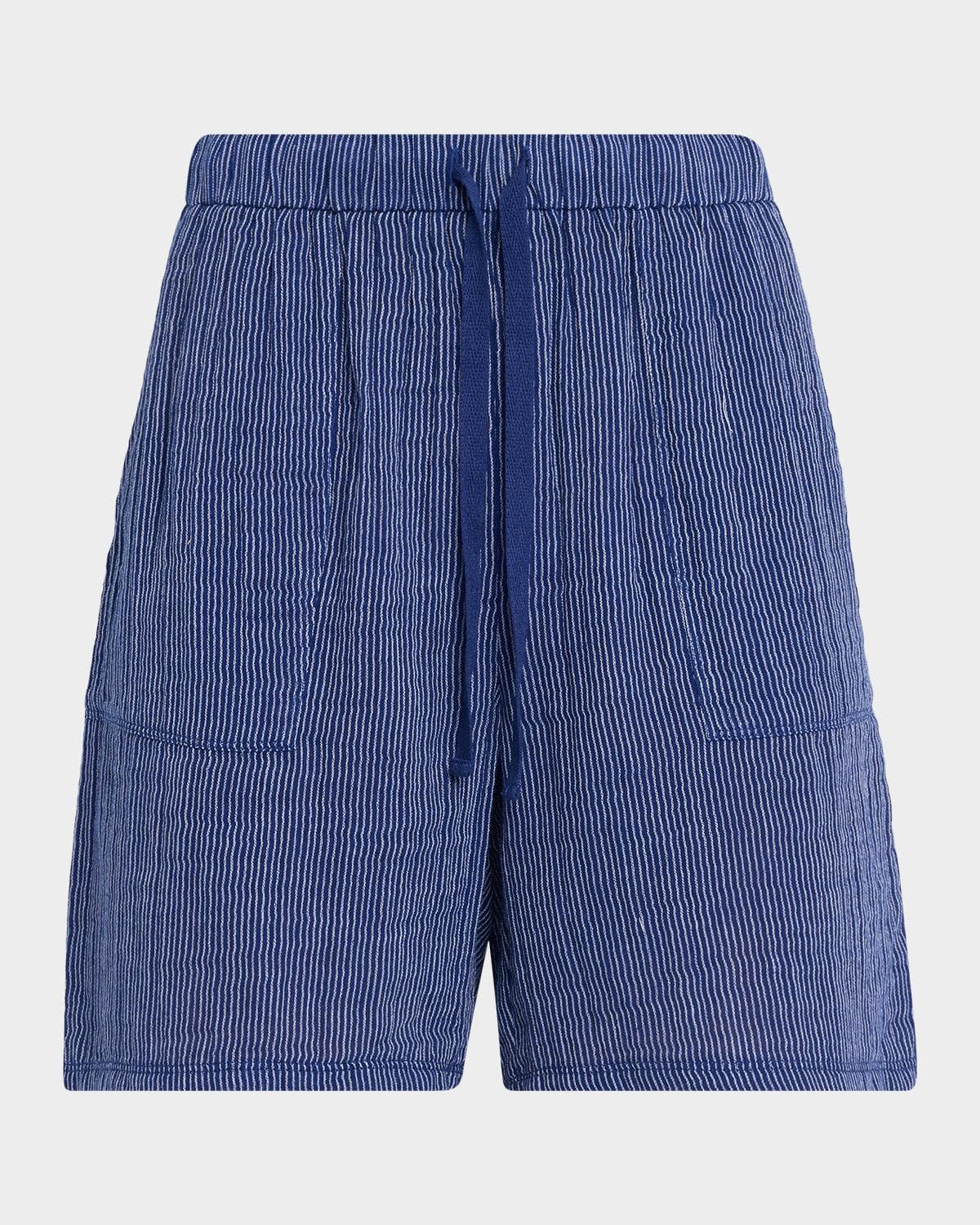 Eileen Fisher Striped Gauzy Organic Cotton Shorts