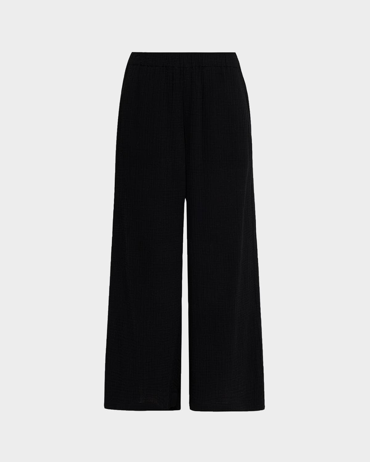 Eileen Fisher Cropped Wide-Leg Gauzy Organic Cotton Pants