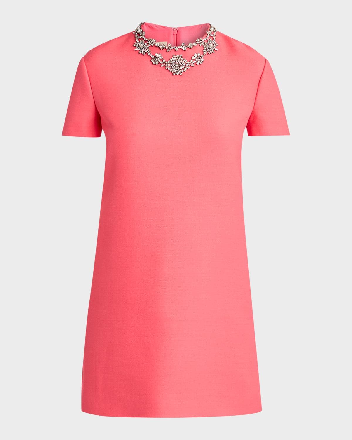 Valentino Garavani Crystal Embroidered Wool-Silk Mini Dress