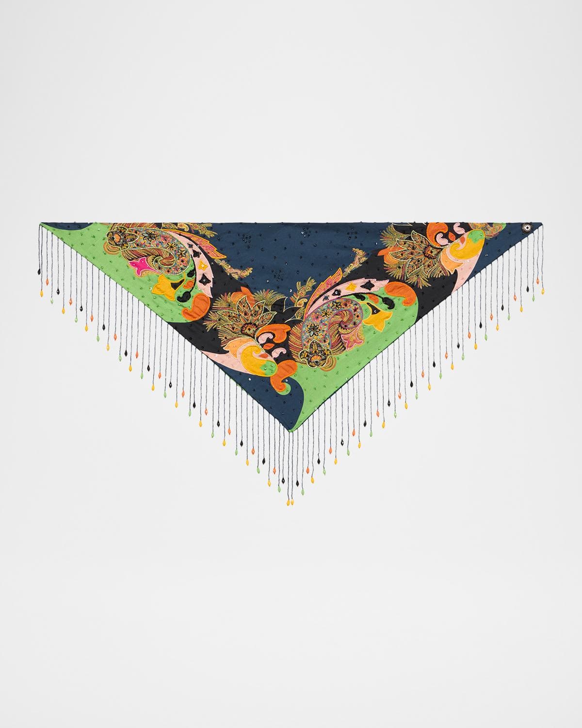 Etro Embroidered Paisley-Print Fringe Scarf