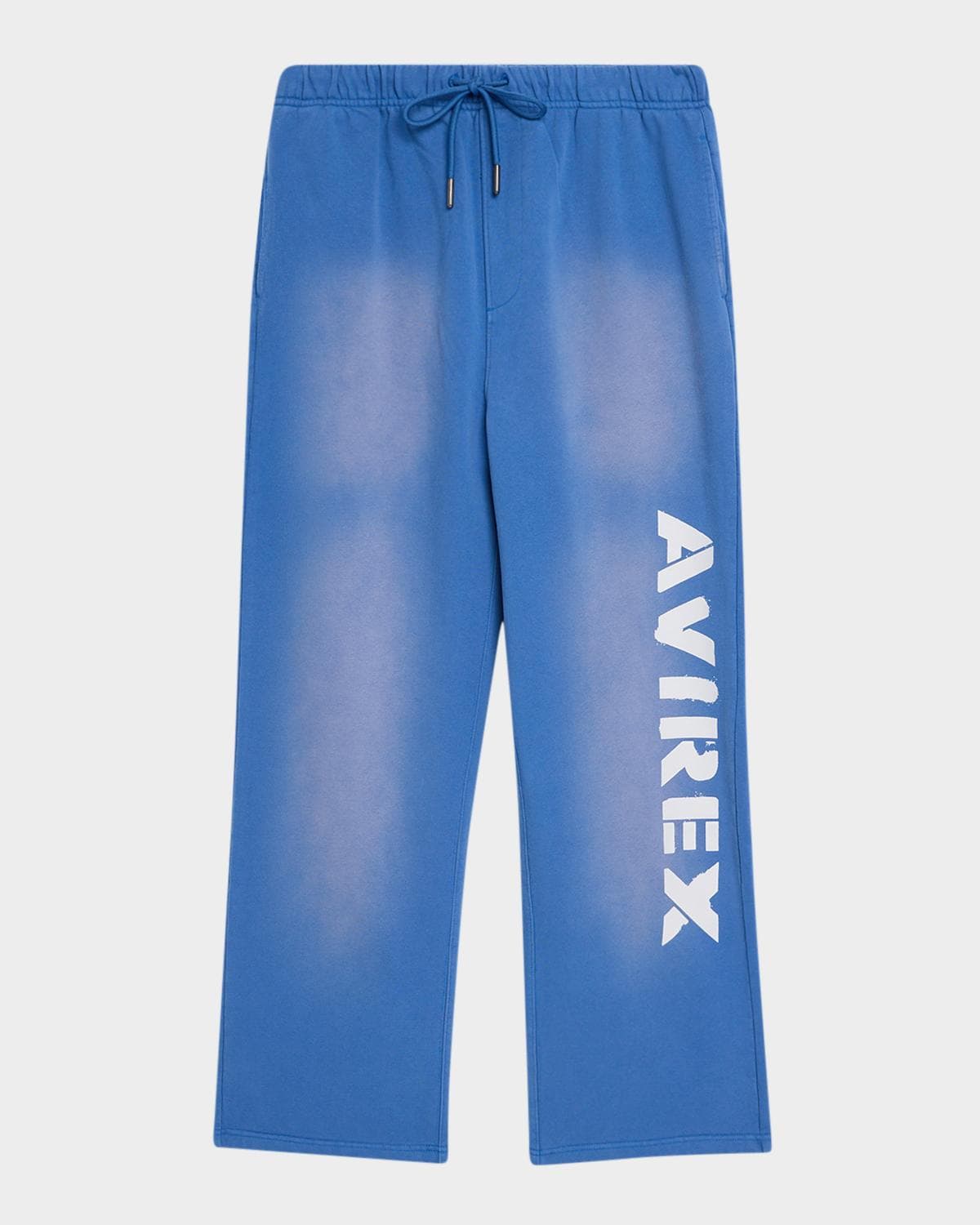 AVIREX Men's Distress Icon Fleece Drawstring Pants
