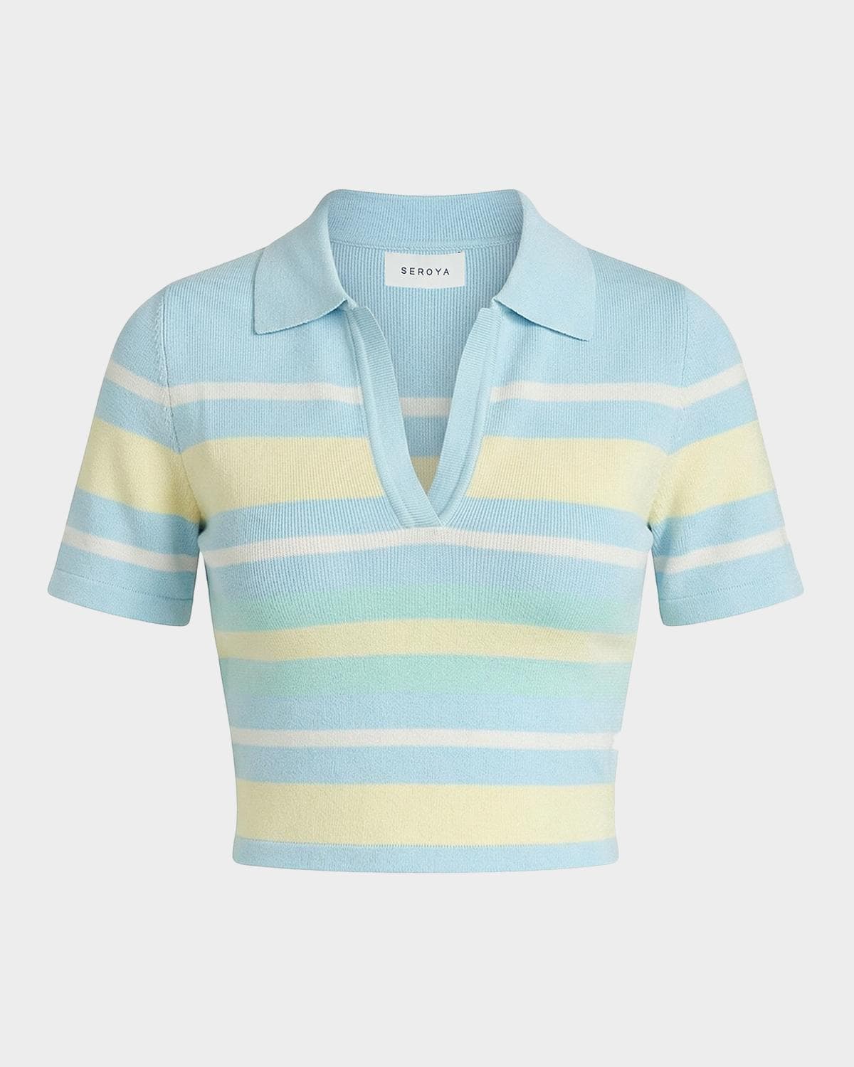 SEROYA Panie Knit Polo Top · XSMALL