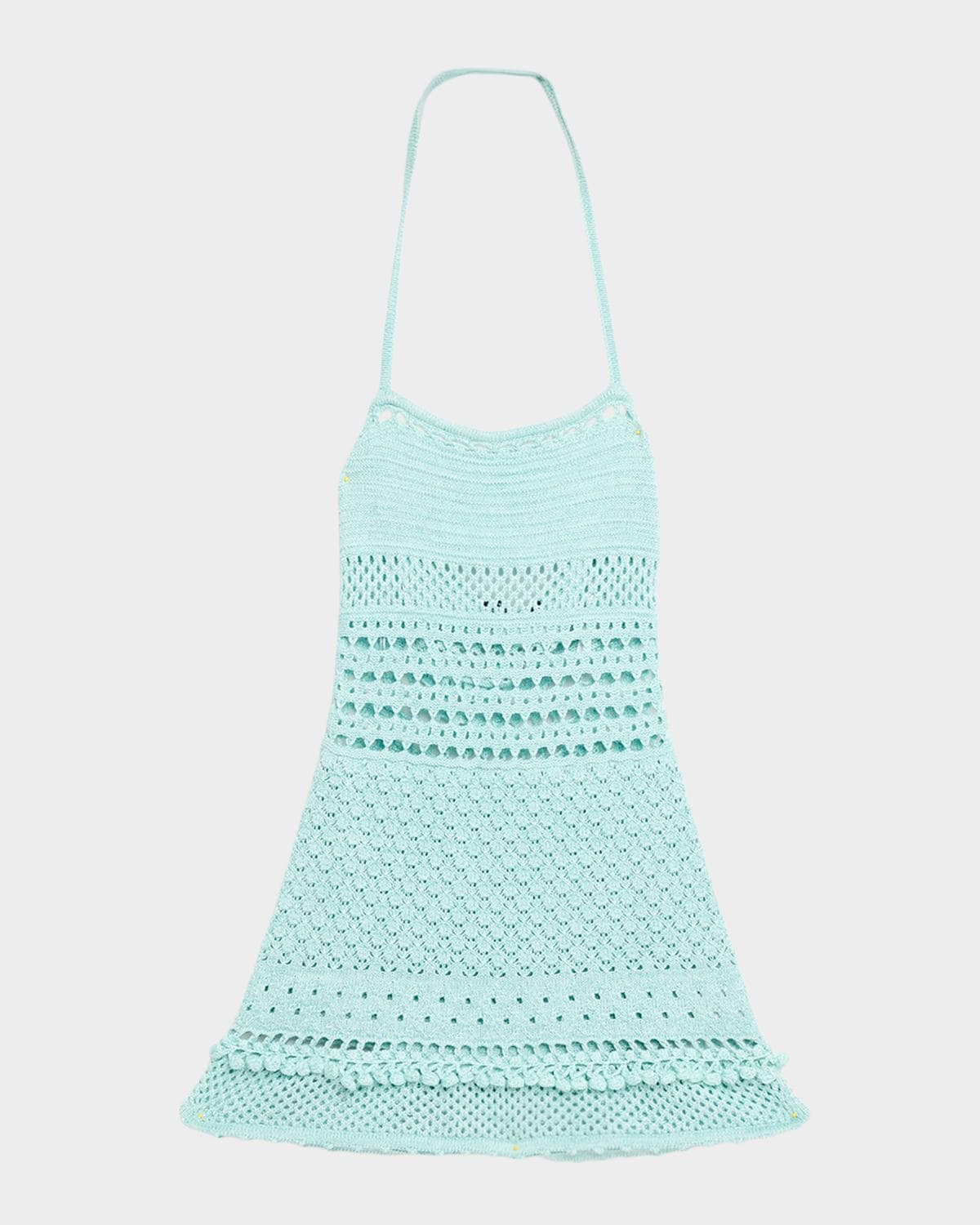 Retrofête Saffy Crochet Halter Mini Dress