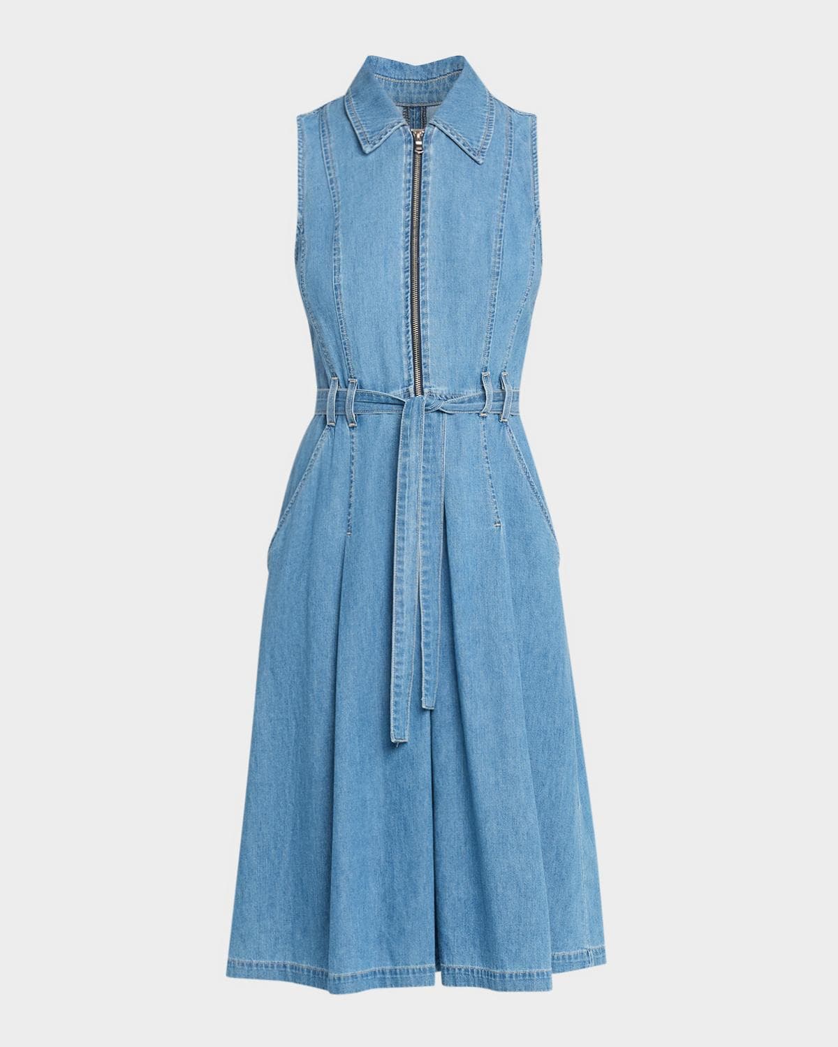 L 'AGENCE Kieran Belted Denim Shirtdress