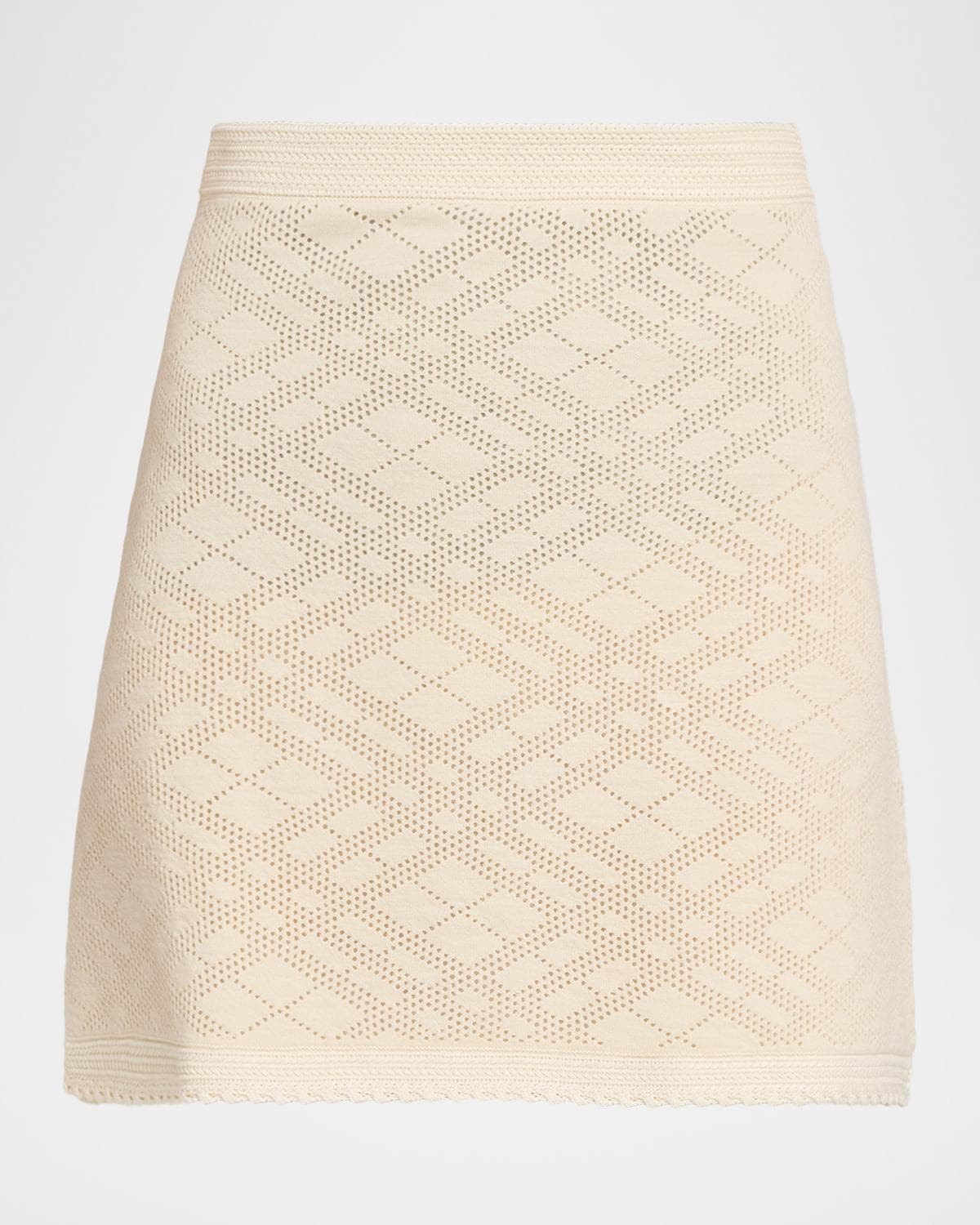 Burberry Check Pointelle Knit Mini Skirt