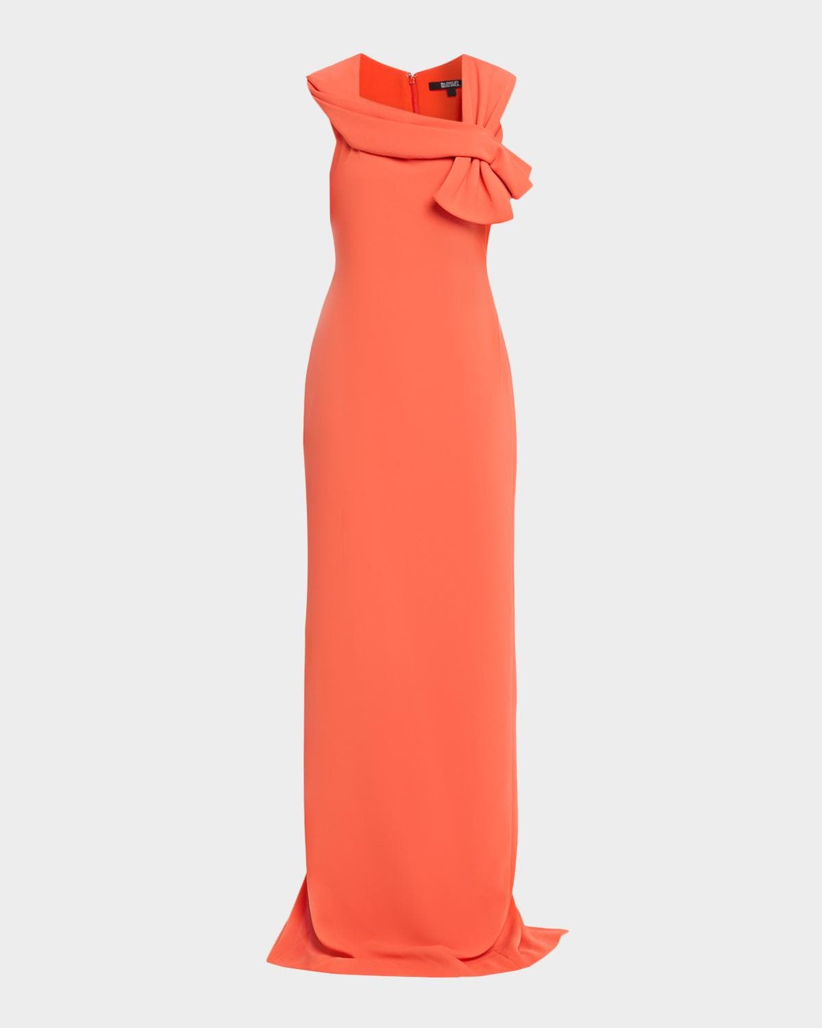 Badgley Mischka Sleeveless Draped Column Gown