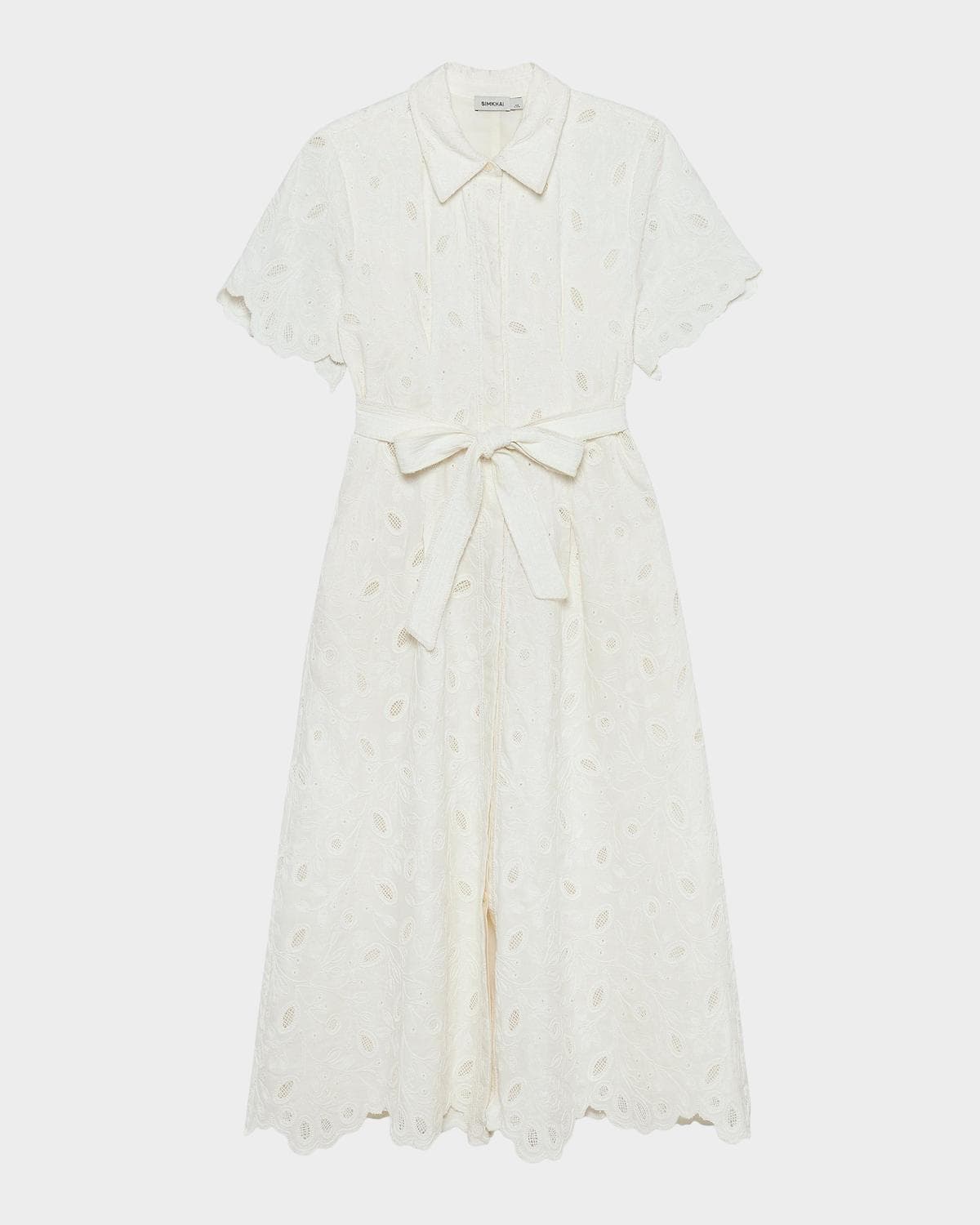 SIMKHAI Audria Belted Midi-Shirtdress