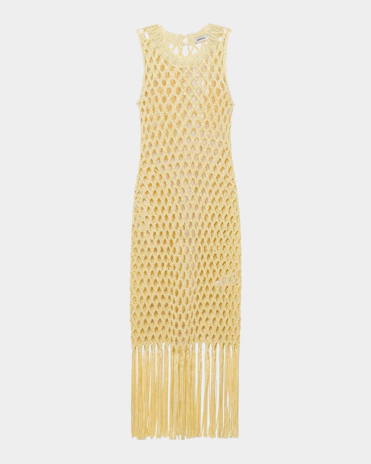 SIMKHAI Jensen Macrame Midi Dress
