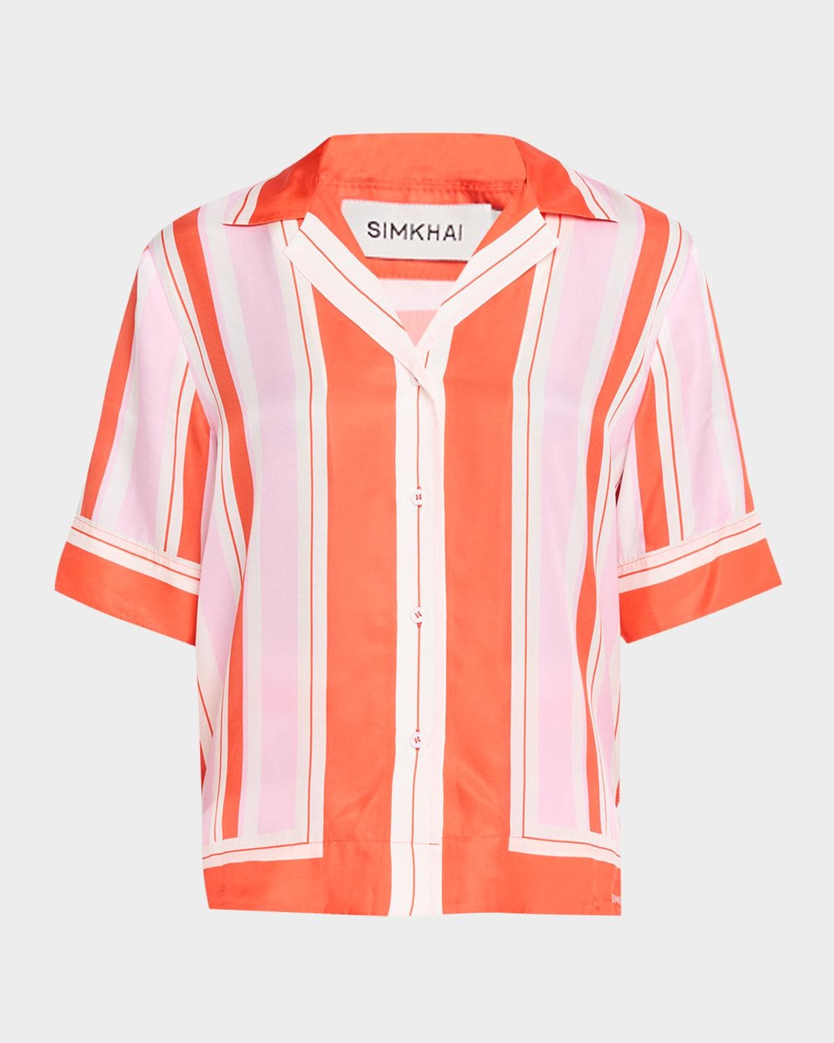 SIMKHAI Koda Striped Button-Front Shirt