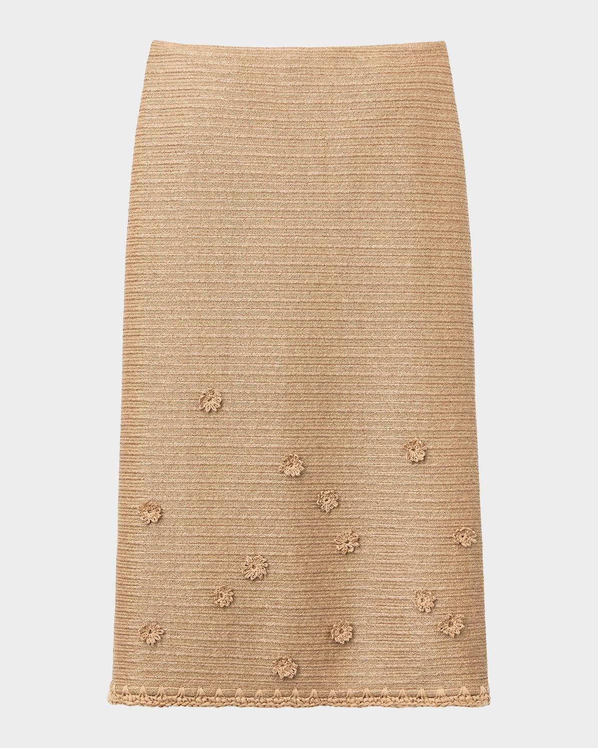 Lafayette 148 New York Raffia-Effect Jersey Knit Midi Skirt