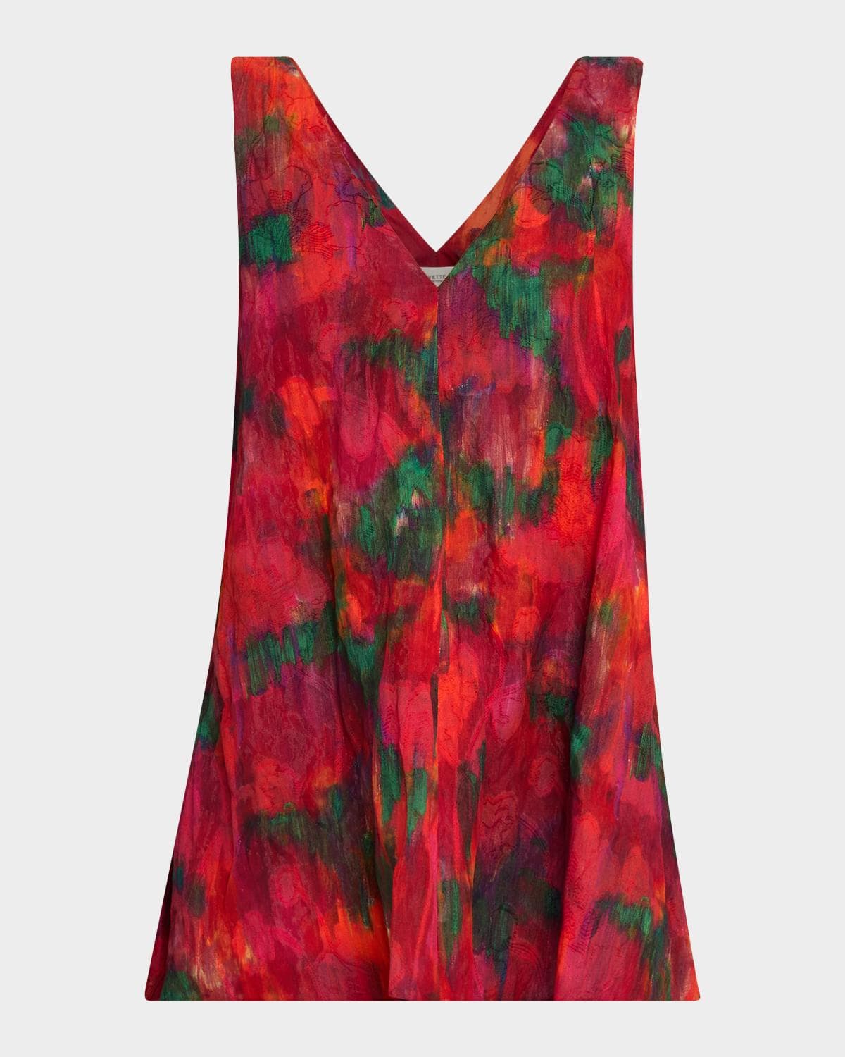 Lafayette 148 New York Sleeveless Abstract-Print Cotton Blouse