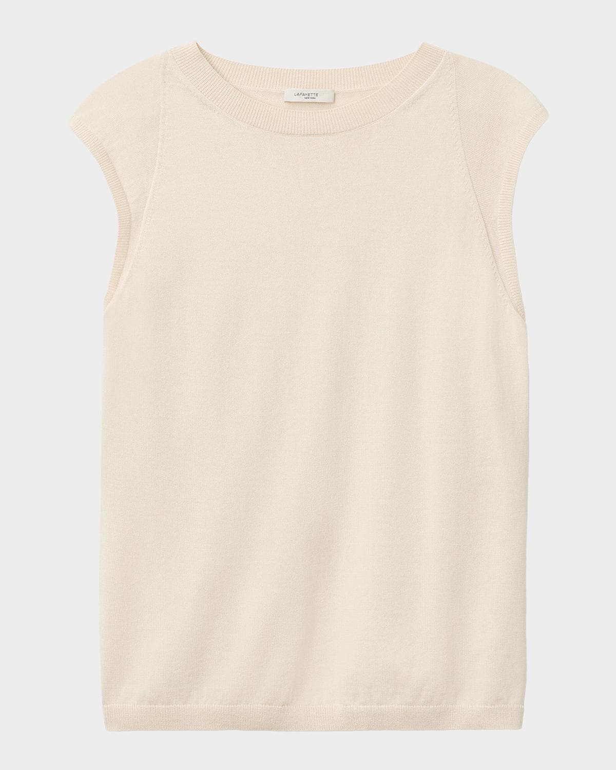 Lafayette 148 New York Crewneck Cotton-Silk Shell