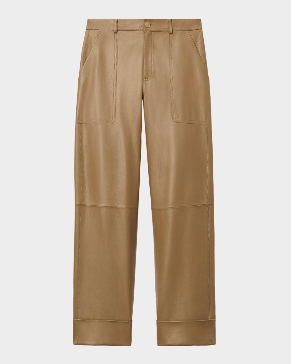 Lafayette 148 New York Highline Cropped Nappa Leather Pants